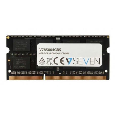 V7 4GB DDR3 PC3-8500 - 1066mhz SO DIMM Notebook Módulo de memoria - V785004GBS (V785004GBS)