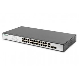 Digitus DN-95343 switch di rete Non gestito Fast Ethernet (10/100) Supporto Power over Ethernet (PoE) 1U Nero, Argent (DN-95343)