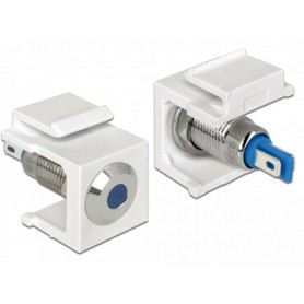 DeLOCK 86434 cavo di collegamento Keystone LED Blu, Acciaio inossidabile, Bianco (86434)