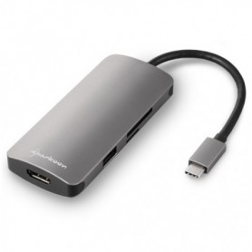 Sharkoon USB 3.0 Type C Multiport Adapter USB 3.2 Gen 1 (3.1 Gen 1) Type-C 5000 Mbit/s Grigio (4044951026715)