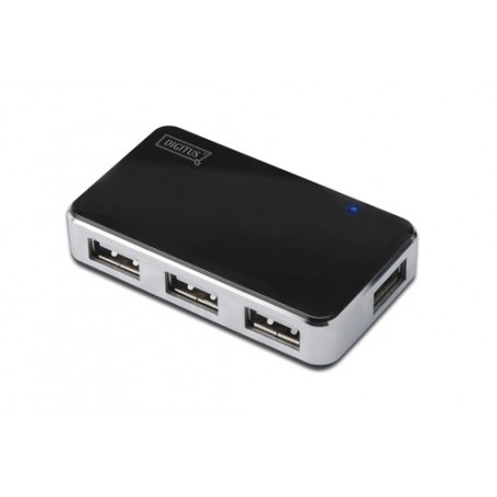 Digitus DA-70220 hub di interfaccia USB 2.0 Mini-B 480 Mbit/s Nero, Argento (DA-70220)