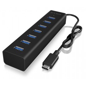 ICY BOX IB-HUB1700-C3 hub di interfaccia USB 3.2 Gen 1 (3.1 Gen 1) Type-C 5000 Mbit/s Nero (IB-HUB1700-C3)