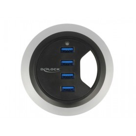 DeLOCK 62868 hub di interfaccia USB 3.2 Gen 1 (3.1 Gen 1) Type-A 5000 Mbit/s Nero (62868)