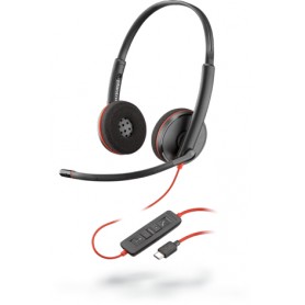 POLY Blackwire 3225 Auricolare Cablato A Padiglione Ufficio USB tipo A Nero, Rosso (209747-22)