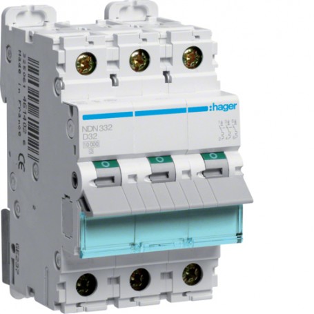 Hager NDN332 interruttore automatico D-type 3 3 modulo/moduli (NDN332)